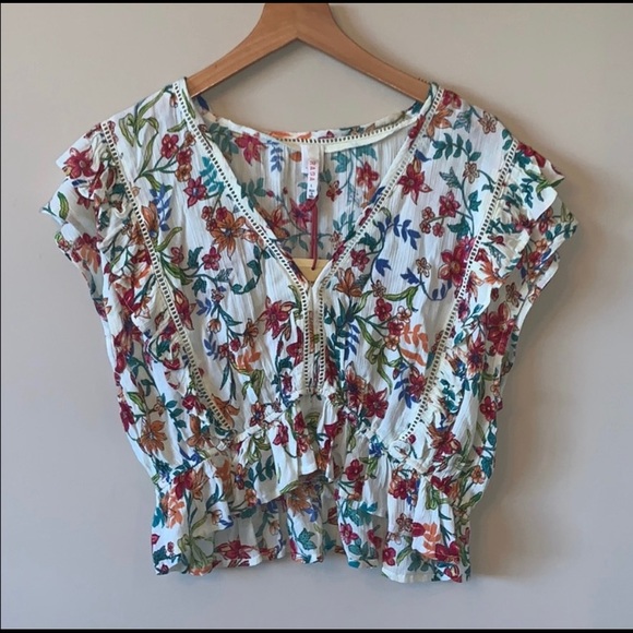 SOLD Raga My Paradise Floral Crop Top Anthro - Picture 4 of 5
